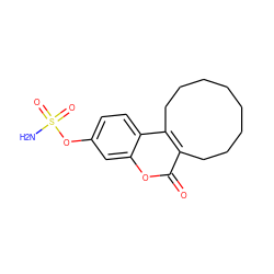 NS(=O)(=O)Oc1ccc2c3c(c(=O)oc2c1)CCCCCCCC3 ZINC000038619004