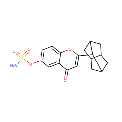 NS(=O)(=O)Oc1ccc2oc(C3C4CC5CC3CC5C4)cc(=O)c2c1 ZINC000027430862