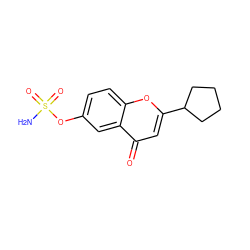 NS(=O)(=O)Oc1ccc2oc(C3CCCC3)cc(=O)c2c1 ZINC000013491331