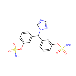 NS(=O)(=O)Oc1cccc(C(c2cccc(OS(N)(=O)=O)c2)n2cncn2)c1 ZINC000035933675