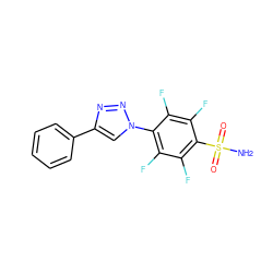 NS(=O)(=O)c1c(F)c(F)c(-n2cc(-c3ccccc3)nn2)c(F)c1F ZINC000299825298