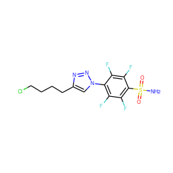 NS(=O)(=O)c1c(F)c(F)c(-n2cc(CCCCCl)nn2)c(F)c1F ZINC000299831859