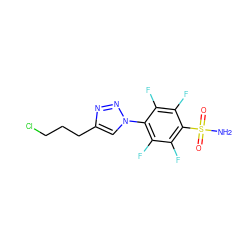 NS(=O)(=O)c1c(F)c(F)c(-n2cc(CCCCl)nn2)c(F)c1F ZINC000299828823