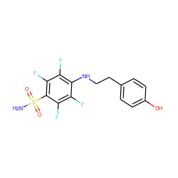 NS(=O)(=O)c1c(F)c(F)c(NCCc2ccc(O)cc2)c(F)c1F ZINC000095587096