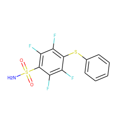 NS(=O)(=O)c1c(F)c(F)c(Sc2ccccc2)c(F)c1F ZINC000095592787