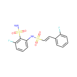 NS(=O)(=O)c1c(F)cccc1NS(=O)(=O)/C=C/c1ccccc1F ZINC000144172754