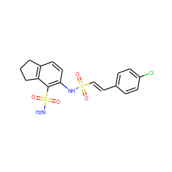 NS(=O)(=O)c1c(NS(=O)(=O)/C=C/c2ccc(Cl)cc2)ccc2c1CCC2 ZINC000148125275