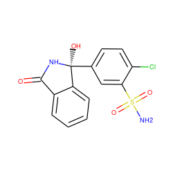 NS(=O)(=O)c1cc([C@]2(O)NC(=O)c3ccccc32)ccc1Cl ZINC000000020253