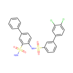 NS(=O)(=O)c1cc(-c2ccccc2)ccc1NS(=O)(=O)c1cccc(-c2ccc(Cl)c(Cl)c2)c1 ZINC000147342896