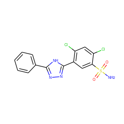 NS(=O)(=O)c1cc(-c2nnc(-c3ccccc3)[nH]2)c(Cl)cc1Cl ZINC000169351736