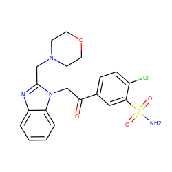 NS(=O)(=O)c1cc(C(=O)Cn2c(CN3CCOCC3)nc3ccccc32)ccc1Cl ZINC000064526609