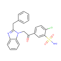 NS(=O)(=O)c1cc(C(=O)Cn2c(Cc3ccccc3)nc3ccccc32)ccc1Cl ZINC000064527587