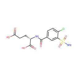 NS(=O)(=O)c1cc(C(=O)N[C@@H](CCC(=O)O)C(=O)O)ccc1Cl ZINC000029469797