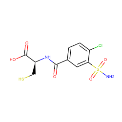 NS(=O)(=O)c1cc(C(=O)N[C@@H](CS)C(=O)O)ccc1Cl ZINC000029474887