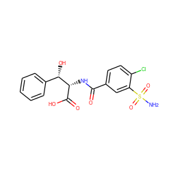 NS(=O)(=O)c1cc(C(=O)N[C@H](C(=O)O)[C@@H](O)c2ccccc2)ccc1Cl ZINC000029478938