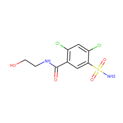 NS(=O)(=O)c1cc(C(=O)NCCO)c(Cl)cc1Cl ZINC001149084356