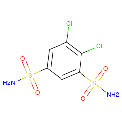 NS(=O)(=O)c1cc(Cl)c(Cl)c(S(N)(=O)=O)c1 ZINC000000896918