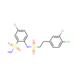 NS(=O)(=O)c1cc(Cl)ccc1NS(=O)(=O)CCc1ccc(Cl)c(Cl)c1 ZINC000147595074