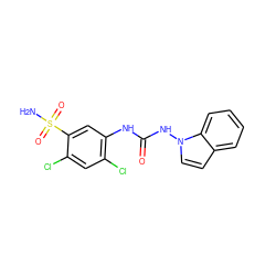 NS(=O)(=O)c1cc(NC(=O)Nn2ccc3ccccc32)c(Cl)cc1Cl ZINC000169351754