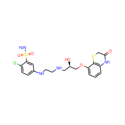 NS(=O)(=O)c1cc(NCCNC[C@@H](O)COc2cccc3c2SCC(=O)N3)ccc1Cl ZINC000013861213