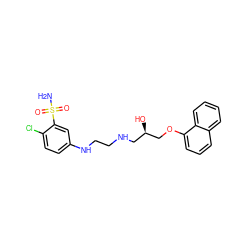 NS(=O)(=O)c1cc(NCCNC[C@@H](O)COc2cccc3ccccc23)ccc1Cl ZINC000013861217