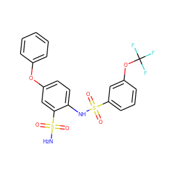 NS(=O)(=O)c1cc(Oc2ccccc2)ccc1NS(=O)(=O)c1cccc(OC(F)(F)F)c1 ZINC000142031317