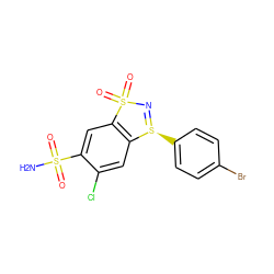 NS(=O)(=O)c1cc2c(cc1Cl)[S@](c1ccc(Br)cc1)=NS2(=O)=O ZINC000073164203