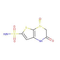 NS(=O)(=O)c1cc2c(s1)[S@+]([O-])CC(=O)N2 ZINC000013733627