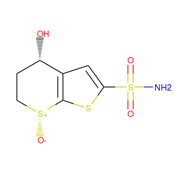 NS(=O)(=O)c1cc2c(s1)[S@+]([O-])CC[C@@H]2O ZINC000027706862