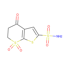 NS(=O)(=O)c1cc2c(s1)S(=O)(=O)CCC2=O ZINC000027709030