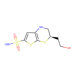 NS(=O)(=O)c1cc2c(s1)S[C@H](CCO)CN2 ZINC000003806493