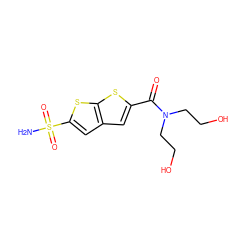 NS(=O)(=O)c1cc2cc(C(=O)N(CCO)CCO)sc2s1 ZINC000003779179