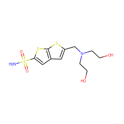 NS(=O)(=O)c1cc2cc(CN(CCO)CCO)sc2s1 ZINC000013822158