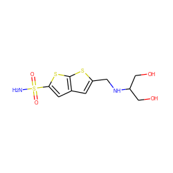 NS(=O)(=O)c1cc2cc(CNC(CO)CO)sc2s1 ZINC000029481910