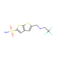 NS(=O)(=O)c1cc2cc(CNCC(F)(F)F)sc2s1 ZINC000029474790