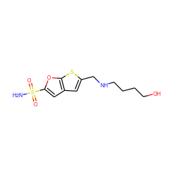 NS(=O)(=O)c1cc2cc(CNCCCCO)sc2o1 ZINC000001889952