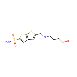 NS(=O)(=O)c1cc2cc(CNCCCCO)sc2s1 ZINC000002001472