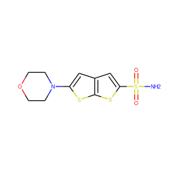 NS(=O)(=O)c1cc2cc(N3CCOCC3)sc2s1 ZINC000013475419