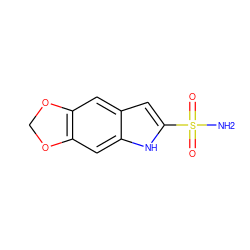 NS(=O)(=O)c1cc2cc3c(cc2[nH]1)OCO3 ZINC000027853115