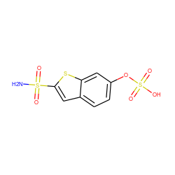 NS(=O)(=O)c1cc2ccc(OS(=O)(=O)O)cc2s1 ZINC000026573695