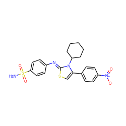 NS(=O)(=O)c1ccc(/N=c2\scc(-c3ccc([N+](=O)[O-])cc3)n2C2CCCCC2)cc1 ZINC000473107731