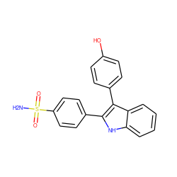 NS(=O)(=O)c1ccc(-c2[nH]c3ccccc3c2-c2ccc(O)cc2)cc1 ZINC000013477360