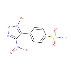 NS(=O)(=O)c1ccc(-c2c([N+](=O)[O-])no[n+]2[O-])cc1 ZINC000299840187