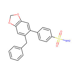 NS(=O)(=O)c1ccc(-c2cc3c(cc2Cc2ccccc2)OCO3)cc1 ZINC000012352411