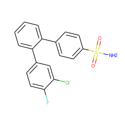 NS(=O)(=O)c1ccc(-c2ccccc2-c2ccc(F)c(Cl)c2)cc1 ZINC000003814662