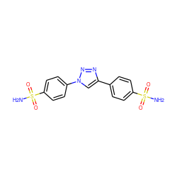 NS(=O)(=O)c1ccc(-c2cn(-c3ccc(S(N)(=O)=O)cc3)nn2)cc1 ZINC000040893925