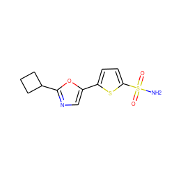 NS(=O)(=O)c1ccc(-c2cnc(C3CCC3)o2)s1 ZINC000473132458