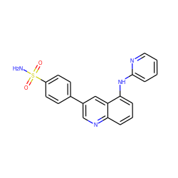 NS(=O)(=O)c1ccc(-c2cnc3cccc(Nc4ccccn4)c3c2)cc1 ZINC000028957626