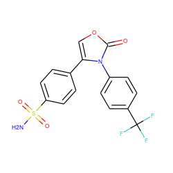 NS(=O)(=O)c1ccc(-c2coc(=O)n2-c2ccc(C(F)(F)F)cc2)cc1 ZINC000013803956