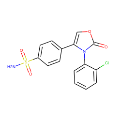 NS(=O)(=O)c1ccc(-c2coc(=O)n2-c2ccccc2Cl)cc1 ZINC000013803954